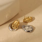 Luxurious Concave and Convex Earrings [304 Stainless Steel, 18K Gold Plated]