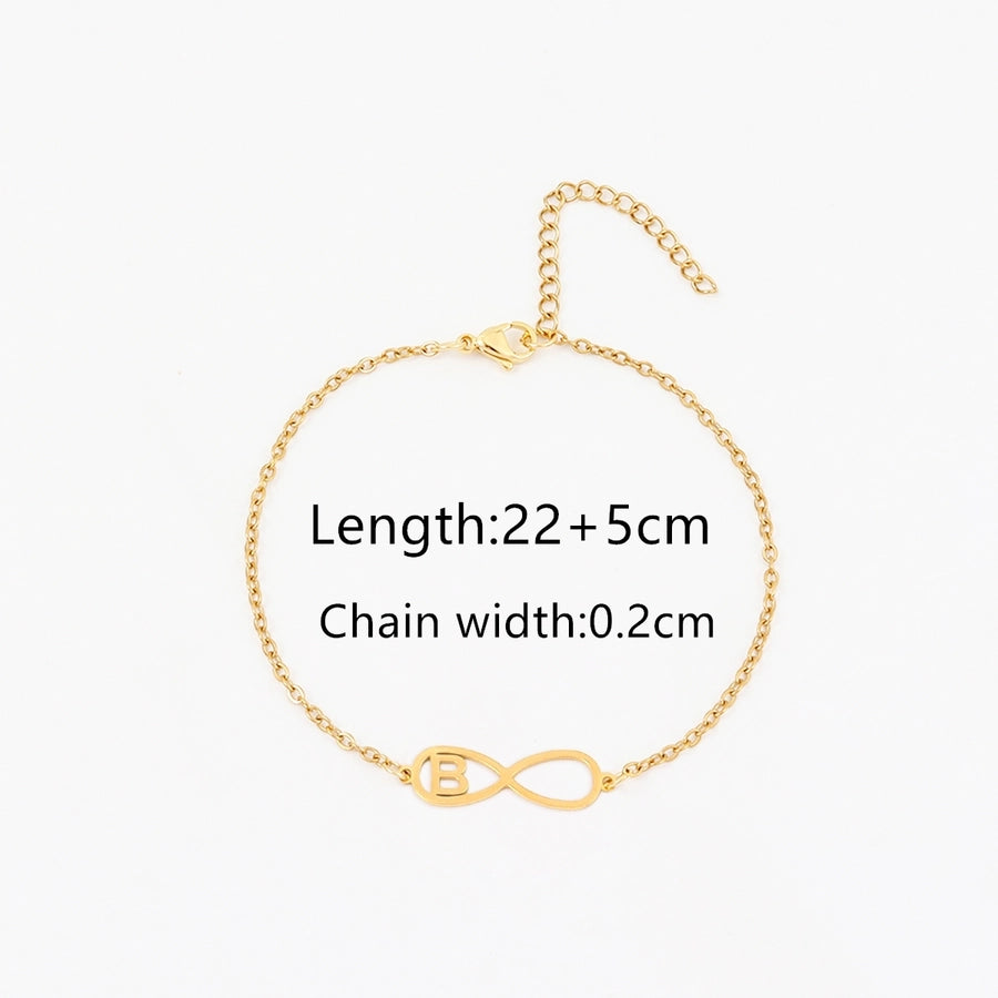 Brief Infinity Anklet [201.304 Edelstahl, 18K Gold plattiert]