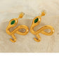 Snake Rhinestones Earrings [304 Stainless Steel,18K Gold Plated]