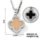 Four Leaf Clover Zircon Necklace [304 Stainless Steel,Copper]