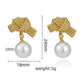 Baroque Style Irregular Artificial Pearls Earrings [304 Stainless Steel,18K Gold Plated]