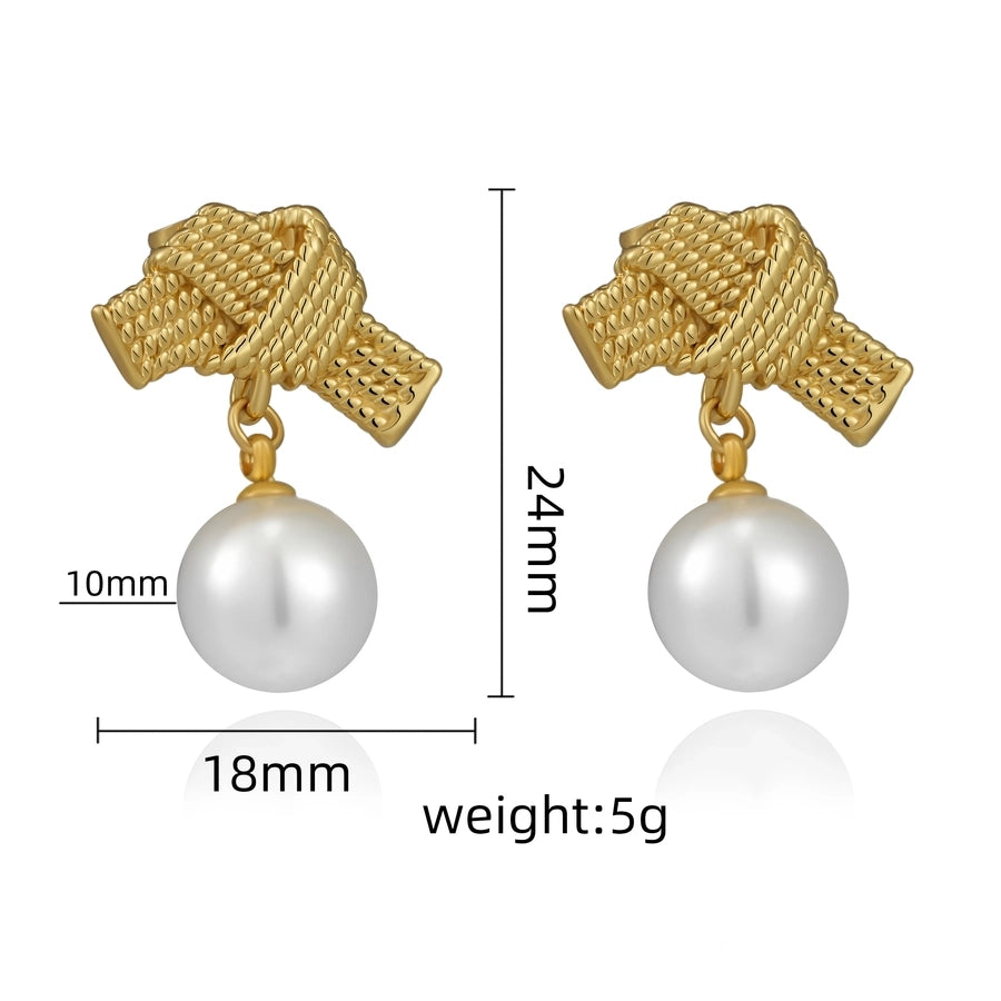 Orecchini artificiali irregolari in stile barocco [304 acciaio inossidabile, oro 18K placcato]