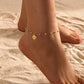 Letter Pearl Anklet [acero inoxidable 201, 18k dorado chapado]