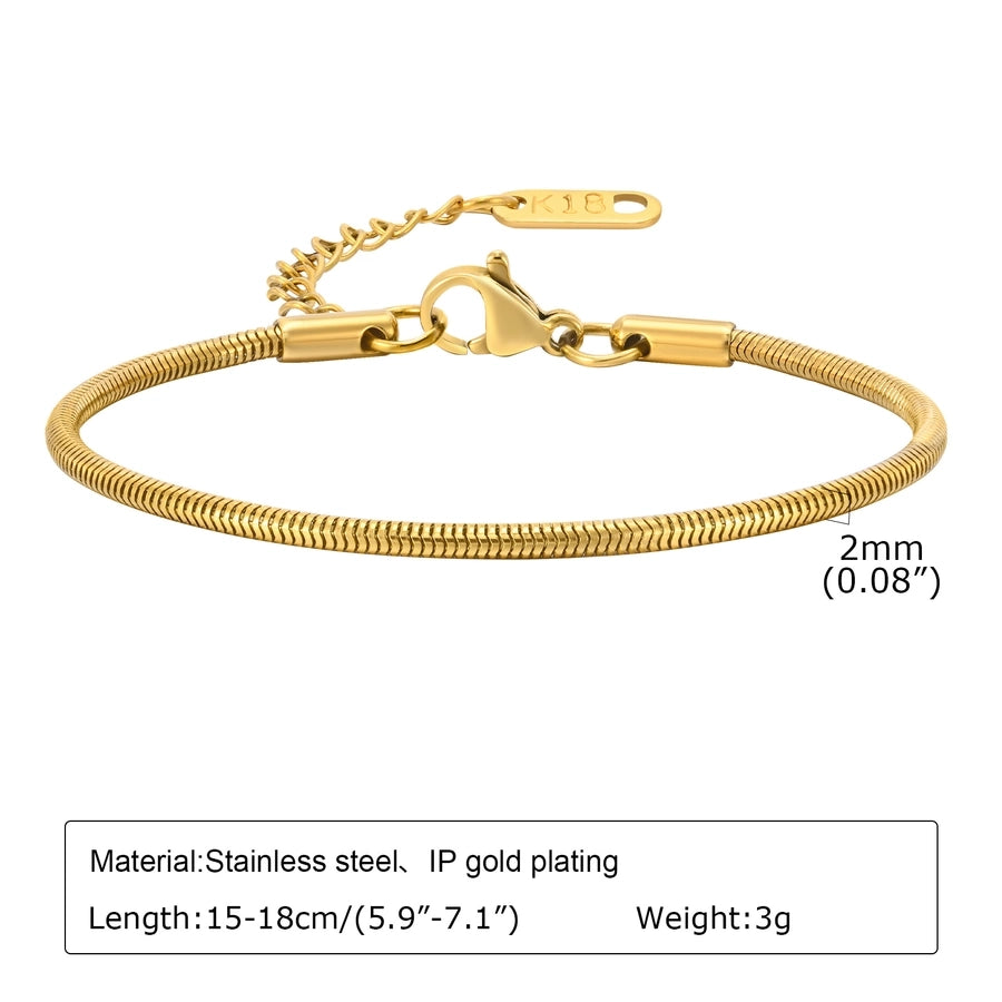 Thin Chain Bracelets [201 Stainless Steel, 18K Gold Plated]