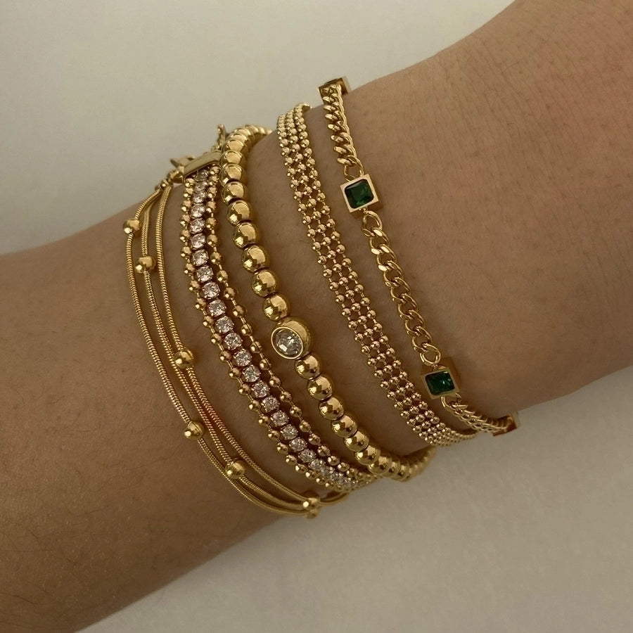 Mix Chain Bracelets [304 Stainless Steel,16K Gold Plated]