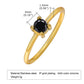 Zircon  Open Ring [201 Stainless Steel, 18K Gold Plated]