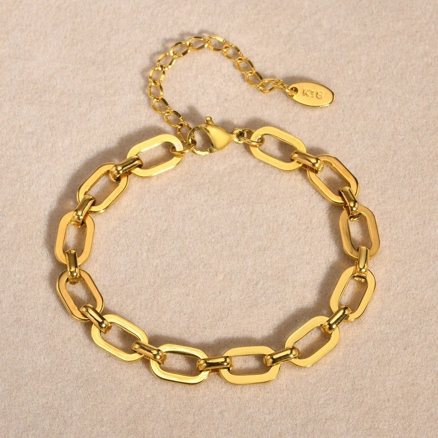 Cable Chain Bracelet/Necklace [304 Stainless Steel,18K Gold Plated]