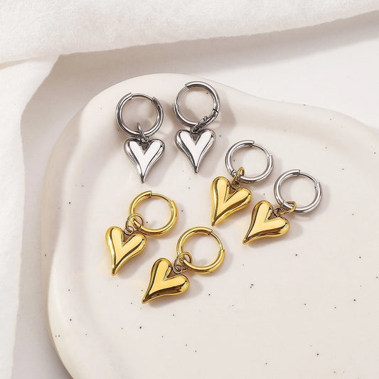 Heart Shape Earrings [304 Stainless Steel]