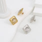 Square Natural Stone Ear Studs [304 Stainless Steel,18K Gold Plated]