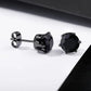 Black Shiny Round Ear Studs Earrings [304 Stainless Steel]