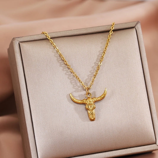 Collana toro [304 in acciaio inossidabile 18K oro placcato]