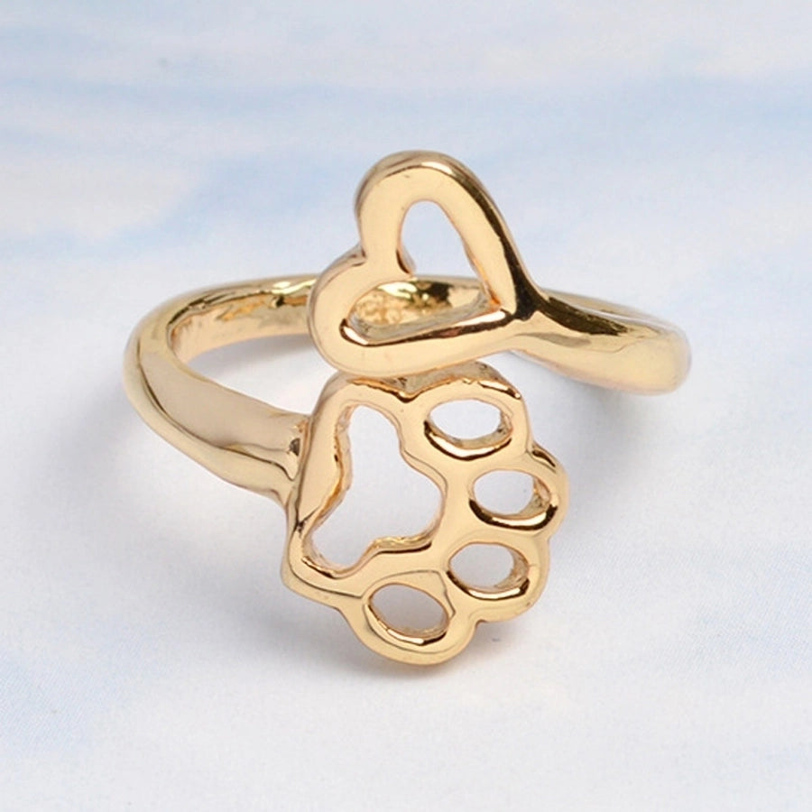 Paw Print Open Ring [304 Stainless Steel 18K Gold Plated]