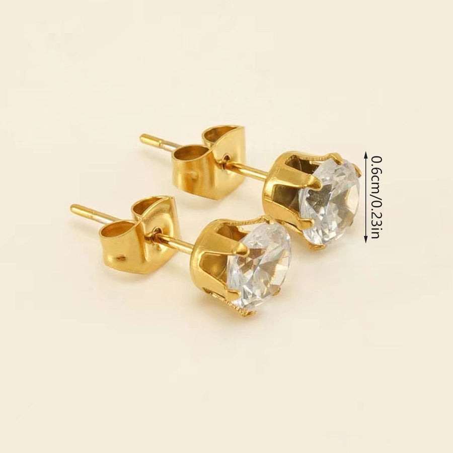 Runde Perle -Strass -Ohrringe [304 Edelstahl, 18K Gold plattiert]