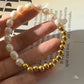 Heart Shape Zircon Bracelet [304 Stainless Steel,16K Gold Plated]