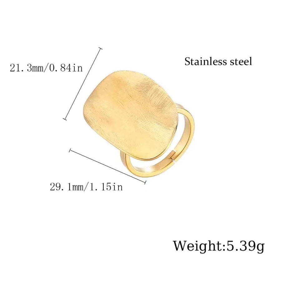 Flat Round Ring [304 Stainless Steel 18K Gold Plated]