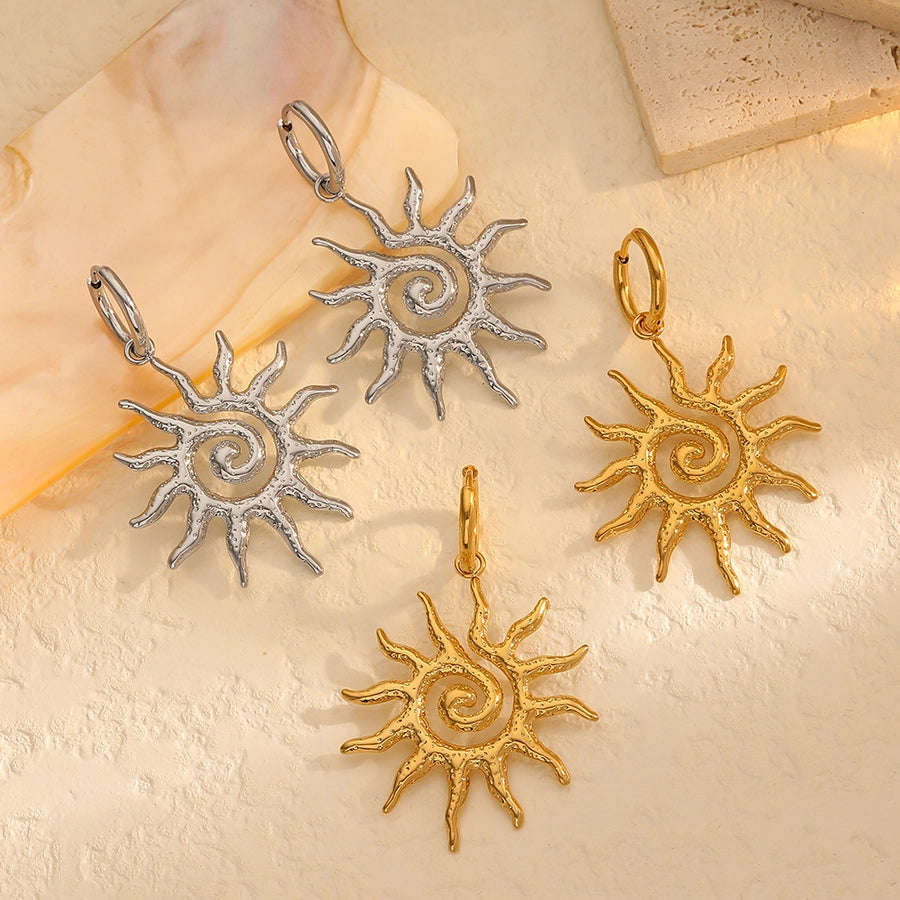 Sun Drop Earrings [304 Stainless Steel,18K Gold Plated]