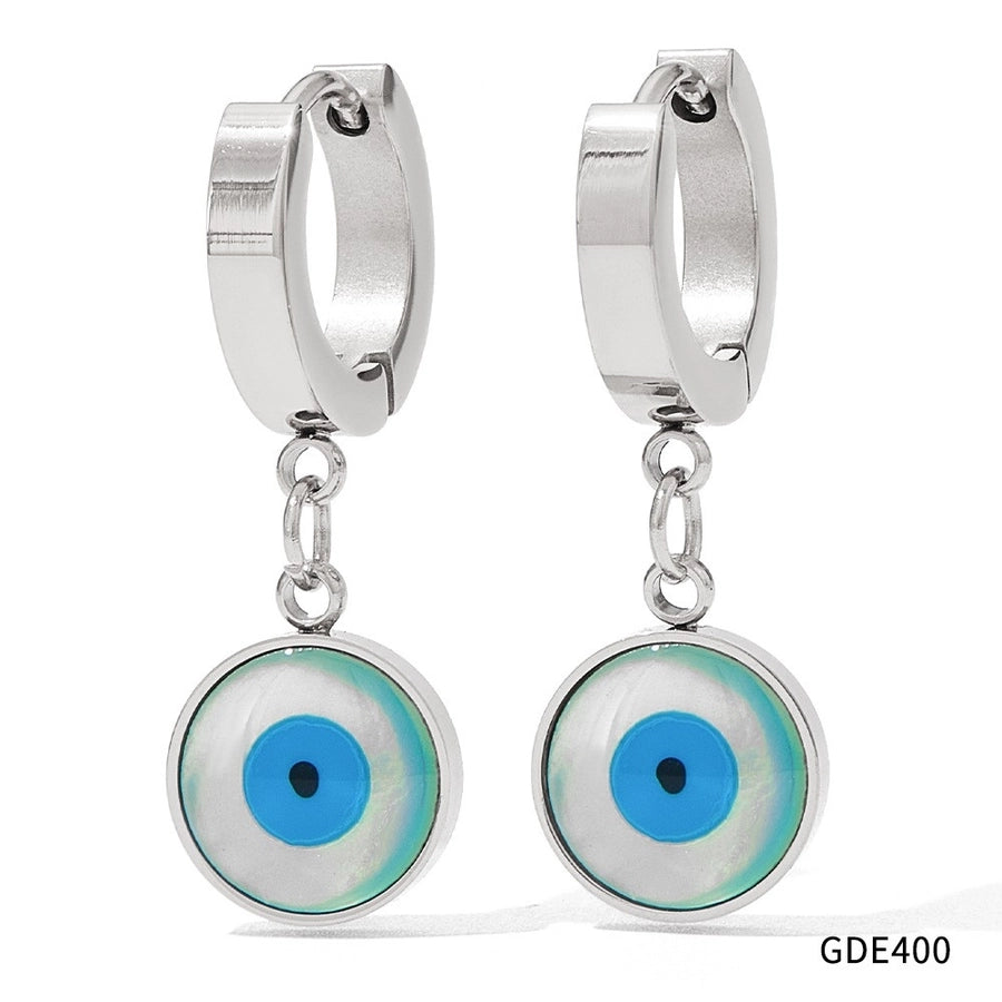 Blue Eye Drop Earrings [304 Stainless Steel,16K Gold Plated]