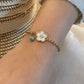 Flower Butterfly Turquoise Bracelets [Stainless Steel,18K Gold Plated]