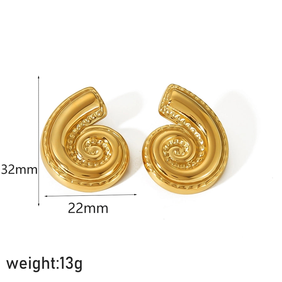 Mix Shell Earrings [304 Stainless Steel,18K Gold Plated]