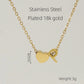 Letter Heart Shape Pendant Necklace [304 Stainless Steel,18K Gold Plated]