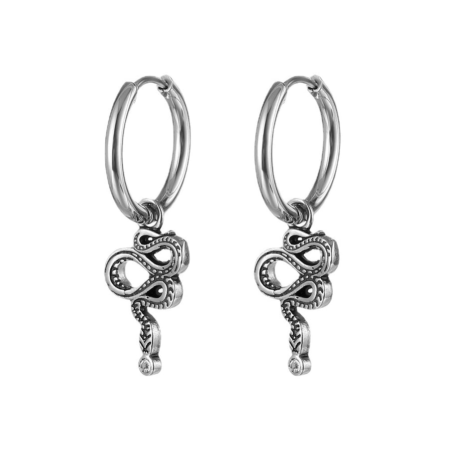 Snake Drop Earrings [Stainless Steel]