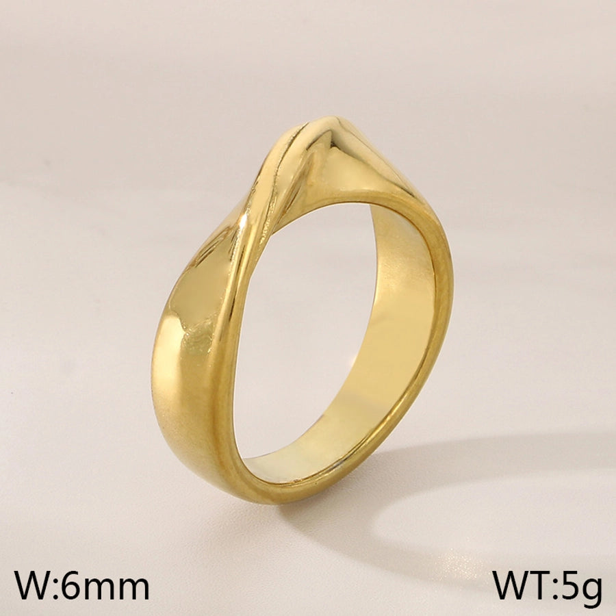 Einfacher Stil geometrischer Ring [304 Edelstahl, 18K Gold plattiert]