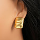 Lines Stud Earrings [304 Stainless Steel,18K Gold Plated]