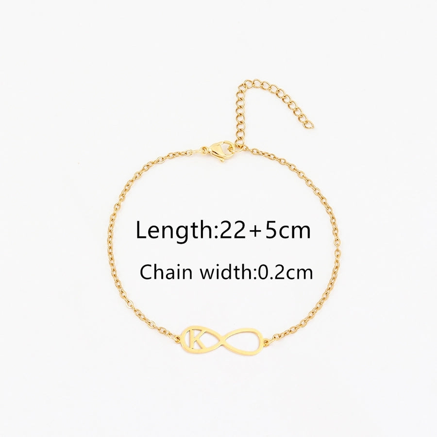 Brief Infinity Anklet [201.304 Edelstahl, 18K Gold plattiert]