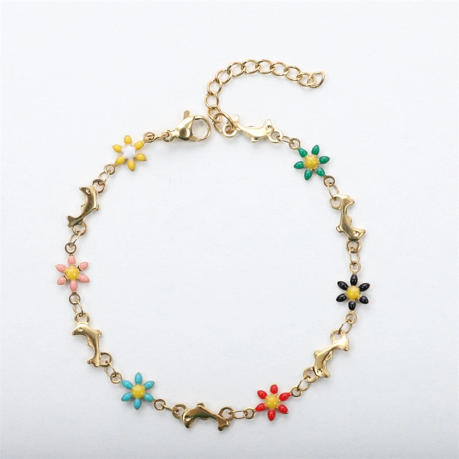 Dolphin Flower  Bracelet [304 Stainless Steel]