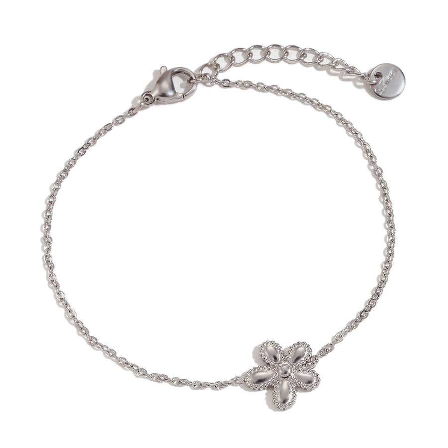 Flower Bracelet/Necklace [304 Stainless Steel,18K Gold Plated]