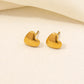 Heart Shape Earrings [304 Stainless Steel,18K Gold Plated]