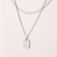 Silver Casual Simple Style Letter Rectangle Necklace [304 Stainless Steel]