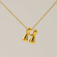 Letter Pendant Necklace [304 Stainless Steel,18K Gold Plated]