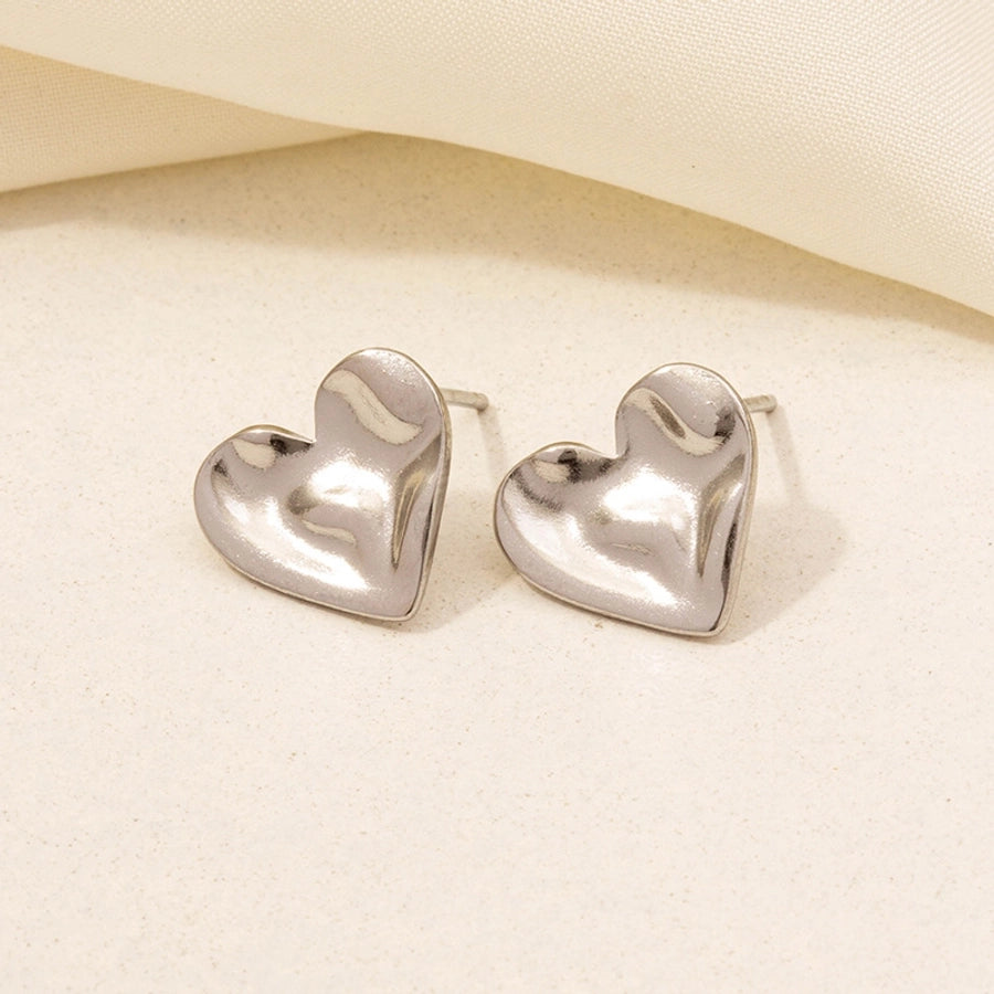 Heart Shape Earrings [304 Stainless Steel,18K Gold Plated]