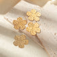 Flat Flower Earrings [304 Stainless Steel, 14K Gold Plated]