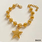 Nordic Style Star Heart Beaded Bracelets/Necklace [304 Stainless Steel,16K Gold Plated]