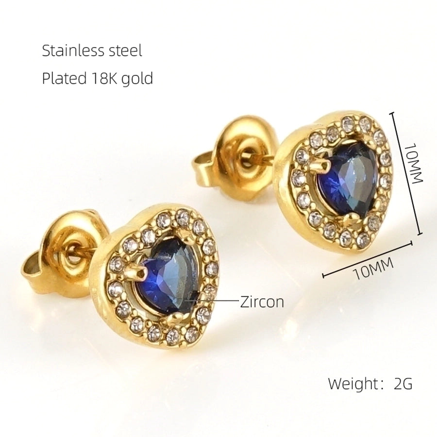 Glam Sun Water Droplets  Rhinestones Earrings [Stainless Steel,18K Gold Plated]