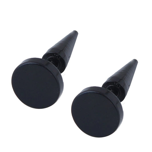 Flat Round Cone Stud Earrings [Stainless Steel]