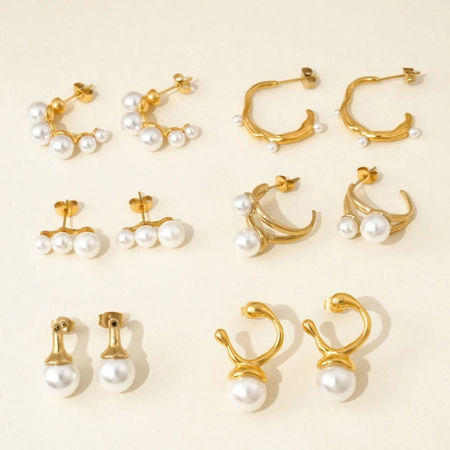 Random Style Earrings Sets [304 Stainless Steel, 14K Gold Plated]