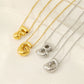 Letter Pendant Necklace [304 Stainless Steel,18K Gold Plated]