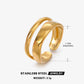 Simple Style Plating Ring [304 Stainless Steel 18K Gold Plated]