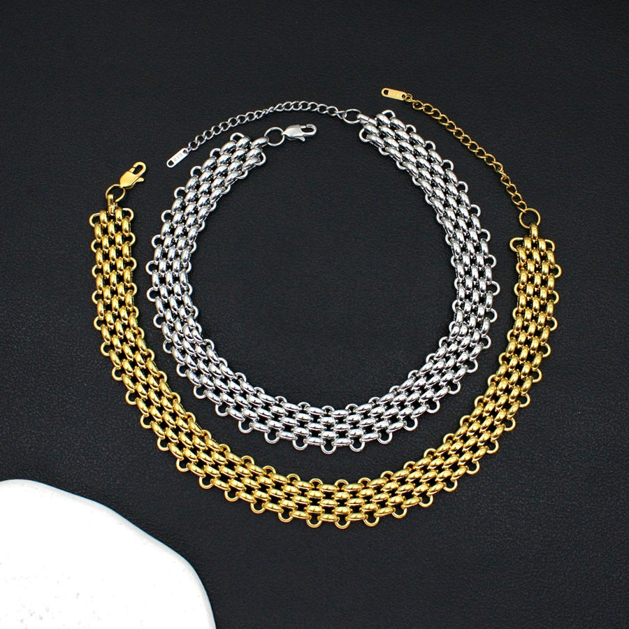 Retro Chain Bracelet/Necklace [304 Stainless Steel,18K Gold Plated]