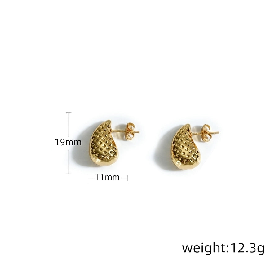 Water Droplets Waves Earrings [304 Stainless Steel,18K Gold Plated]