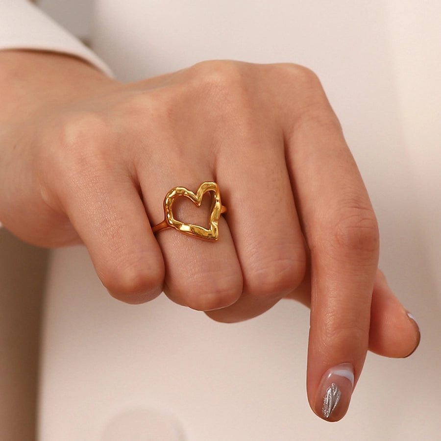 Hollow Ring [Stainless Steel, 18K Gold Plated]