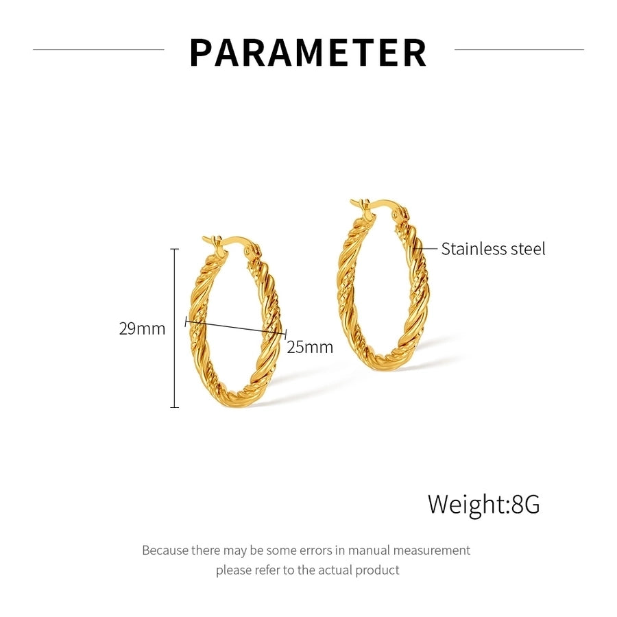 Twist Hoop Earrings [304 Stainless Steel]