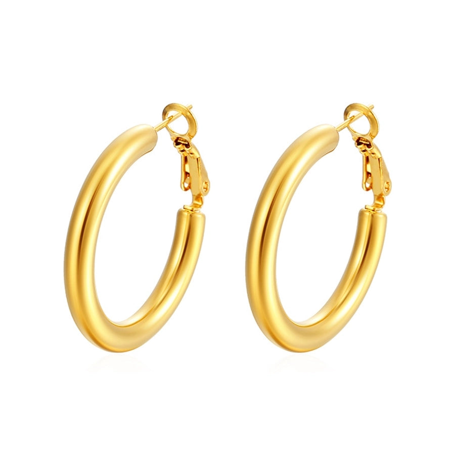 Hoop Earrings [304 Stainless Steel,18K Gold Plated]