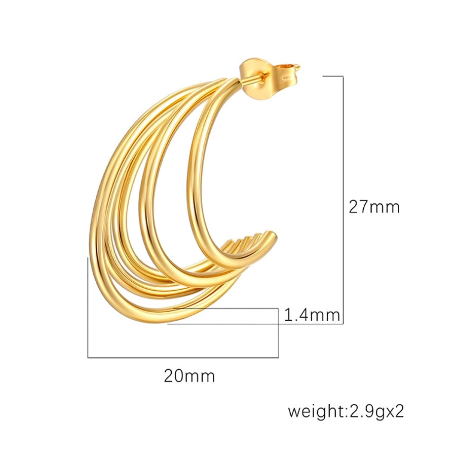 Multilayered Hoop Earrings [304 Stainless Steel]