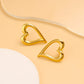 Heart Shape Hollow Earrings [304,316 Stainless Steel, 18K Gold Plated]