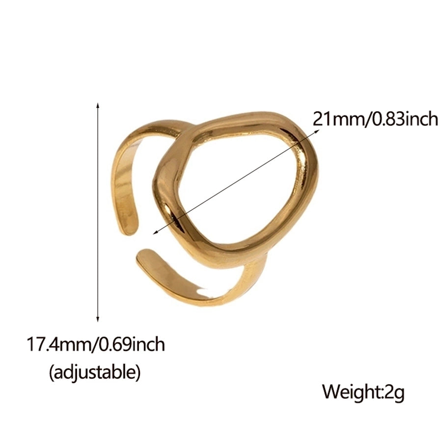 Ovale holle open ring [roestvrij staal]