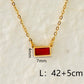 Modern Style RectangleZircon Necklace [304 Stainless Steel,18K Gold Plated]